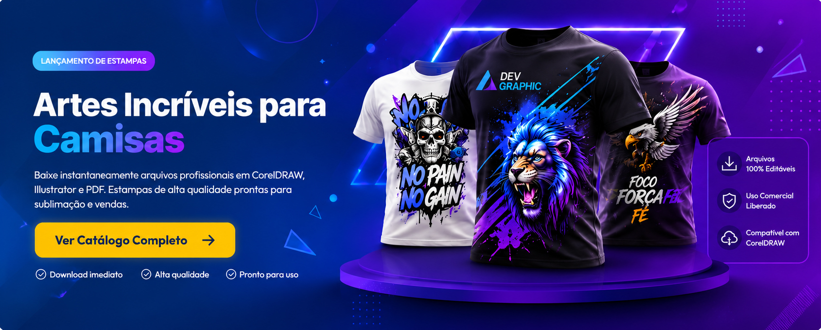 Artes Incríveis para Camisas - Ver Catálogo Completo